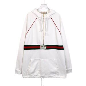 【GUCCI】Web Monogram Zip Up Hood Beige Gucci Men's GG Monogram GRG Zip Hoodie in Beige Gucci